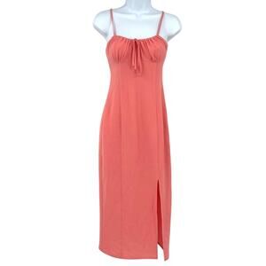 Gianni Bini Y2K Maxi Dress Sz 0 Coral Milkmaid Babydoll Coastal Coquette Fairy